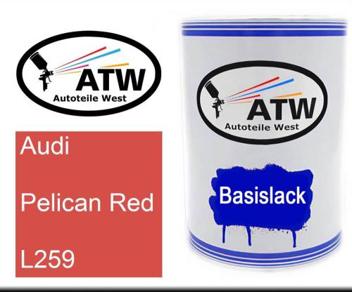 Audi, Pelican Red, L259: 500ml Lackdose, von ATW Autoteile West.